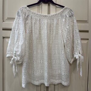 White Lace Off-Shoulder Top